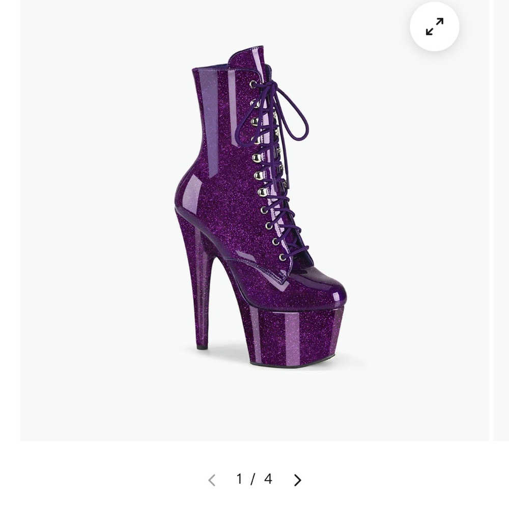 PLEASERS- Adore-1020GP Purple Glitter Platform